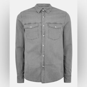 Topman Gray Lightweight Shirt Jacket Slim Fit